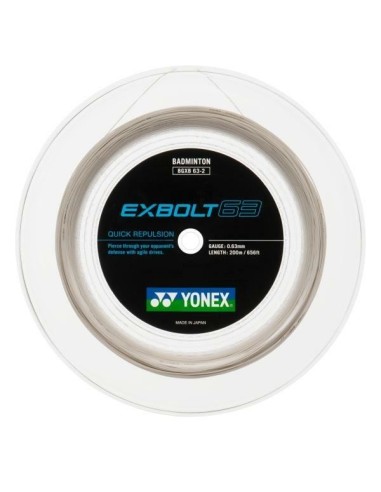 Cordage Badminton Bobine 200m - Yonex Exbolt 63 (Blanc) 