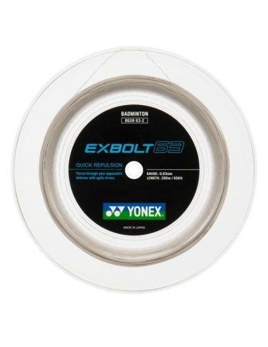 Badminton Snaar Spoel 200m - Yonex Exbolt 63 (Wit) 