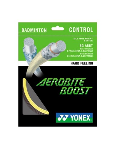 Cordage de badminton Yonex BG Aerobite Boost (Hybride 0.72 - 0.61, garniture de 10m)