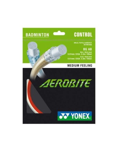 CORDAGE DE BADMINTON YONEX BG AEROBITE (HYBRIDE 0.67 MONTANT - 0.61 TRAVERS , GARNITURE - 10M)