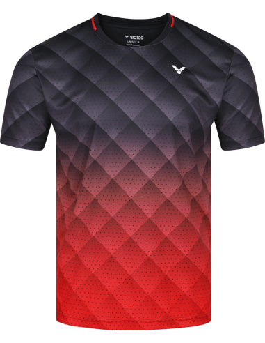 Tee-Shirt Victor T-13100 C  Homme Noir/Rouge 