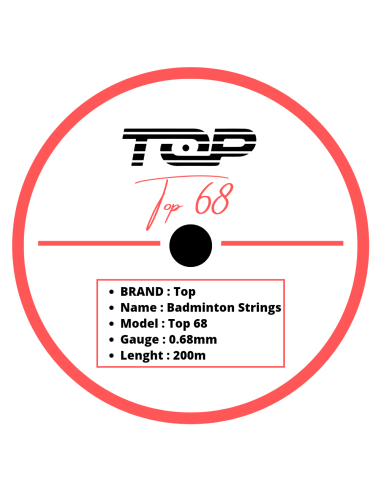 Cordage de badminton Top 68  (Bobine de 200m) 