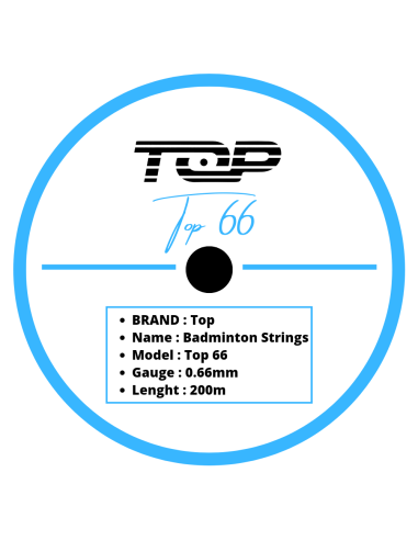 Badminton String Top 66 (200m Reel) - High-Quality String for Ultimate Performance 