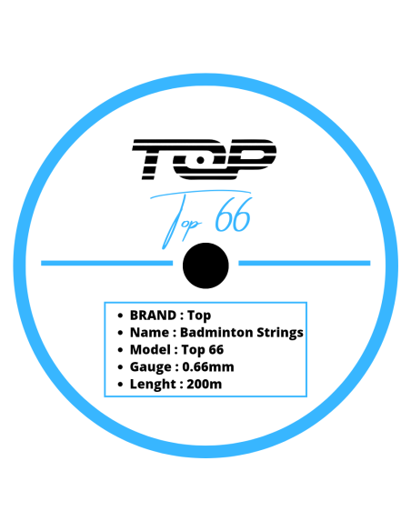 Badminton String Top 66 (200m Reel) - High-Quality String for Ultimate Performance 