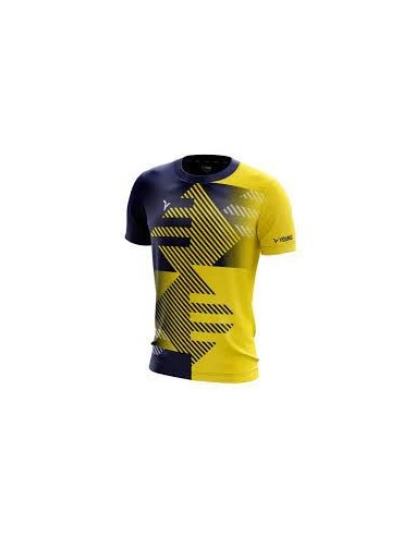 T-shirt Young Fresco 7 Crew Neck Unisexe (Navy/Yellow) 