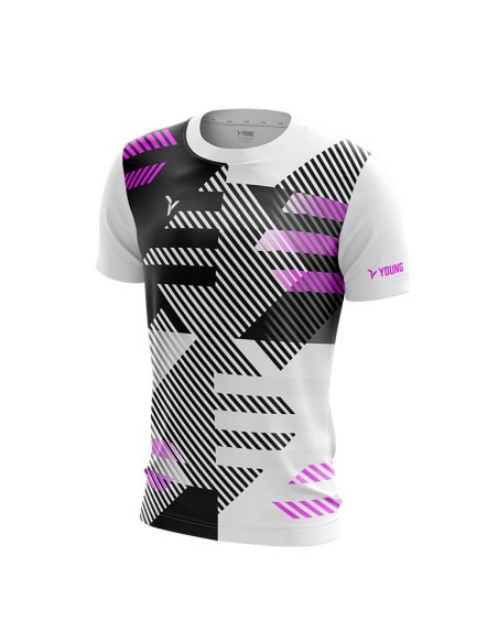 T-Shirt Young Fresco 7 Crew Neck Unisex (Weiß/Lila) 