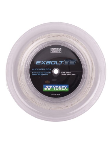 Cordage Badminton Bobine 200m - Yonex Exbolt 65 (Blanc)