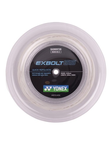 Cordage Badminton Bobine 200m - Yonex Exbolt 65 (Blanc) 