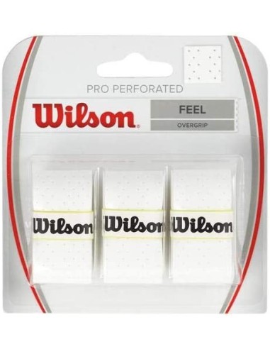 Lot de 3 perforierte Wilson Pro Overgrips weiß 