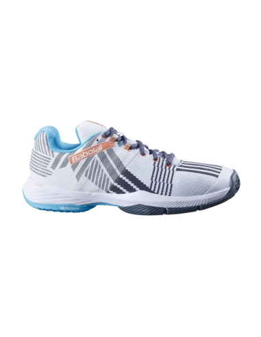 Chaussures Padel Babolat Sensa Femme (Blanc/Bleu) 