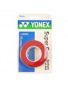 Surgrips Yonex Super Grap AC 102 Rojo (paquete de 3)