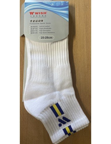 Chaussettes Wish WK-6113 E Homme (Blanc/Jaune) 