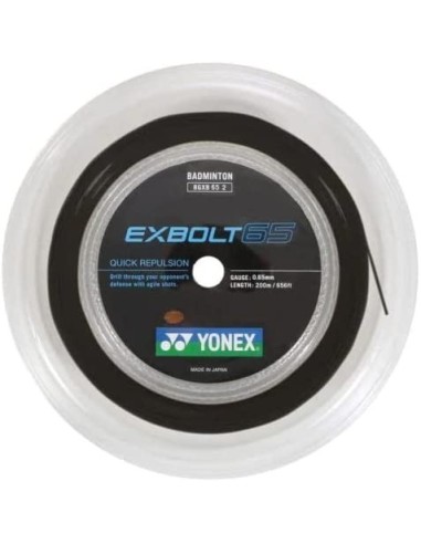 Cordaje de Badminton en Bobina de 200m - Yonex Exbolt 63 Negro 