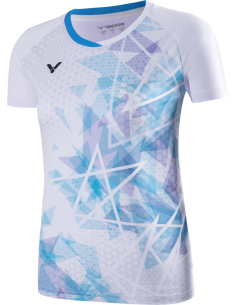 Camiseta Victor T-41001TD A Mujer Blanca para mejorar el rendimiento en la pista