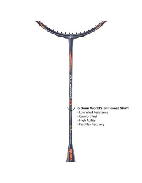Kopie van Badmintonracket Apacs Fly Weight 73 Zwart (niet bespannen) 6U