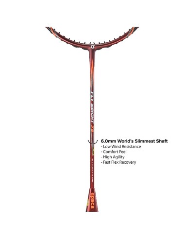 Kopie van Badmintonracket Apacs Fly Weight 73 Zwart (niet bespannen) 6U