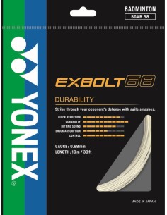 Set Cordage de Badminton Yonex Exbolt 68 Blanc (10 M)