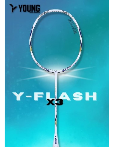 Badmintonschläger Young Y-Flash ispeed Blue (Unbesaitet)