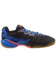 BABOLAT Herren Hallenschuhe Shadow Tour Blau-Orange Fluoreszierend 
