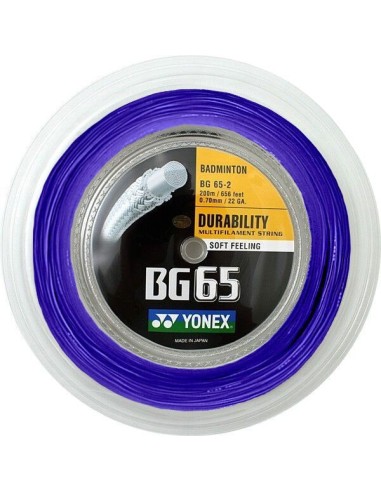 Cordaje de bádminton Yonex BG65 Bobina 200 metros 