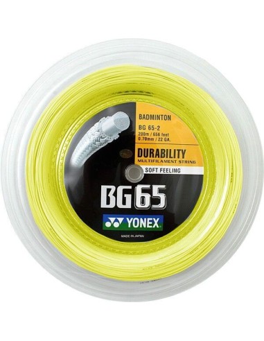 Cordaje de bádminton Yonex BG65 Bobina 200 metros 