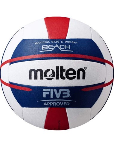 BALLON DE BEACH-VOLLEY V5B5000-WN BLANC/BLEU/ROUGE 